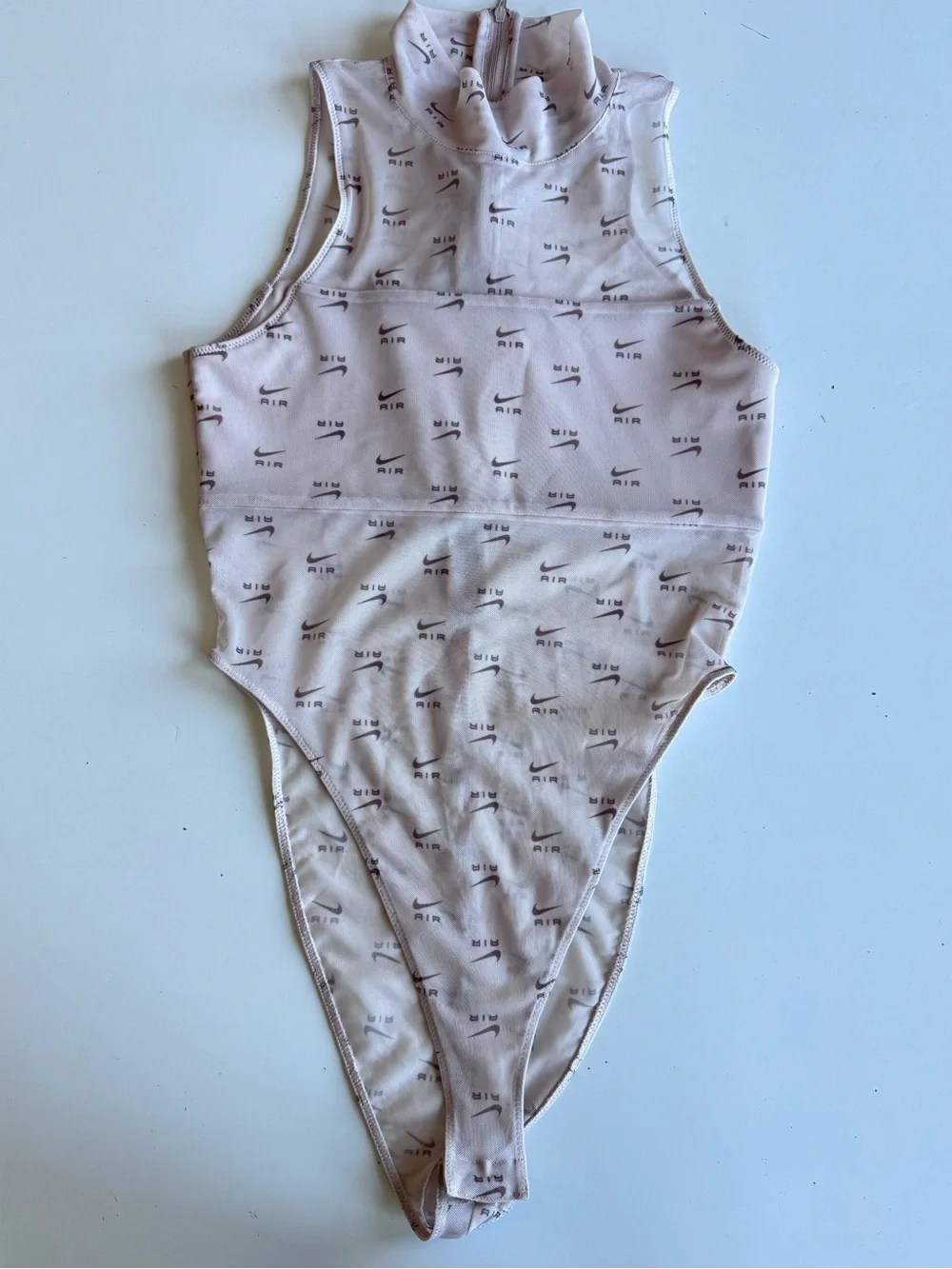 NIKE AIR PRINTED MOCK-NECK BODYSUIT WOMENS SIZE S